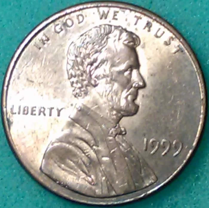 1999-P-Lincoln-Cent-With-Reverse-Bowtie-Die-Clash